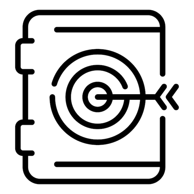 Icono de destino de educación Contorno de icono de vector de destino de educación para diseño web aislado sobre fondo blanco