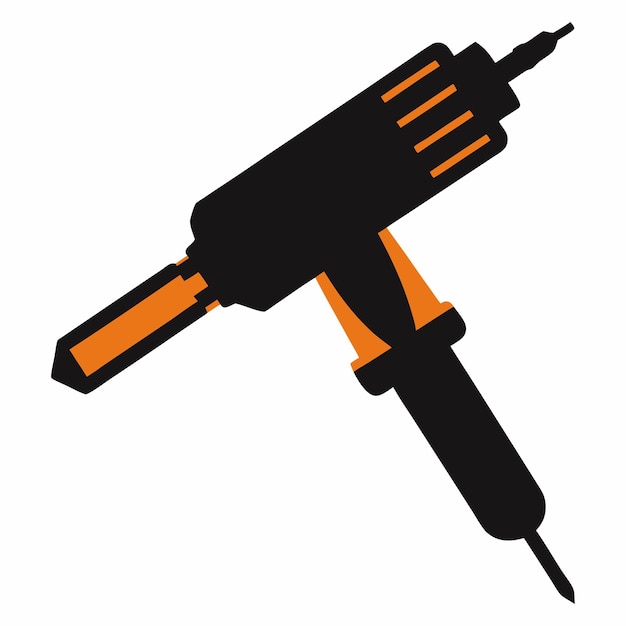 Icono de destornillador minimalista en vector de silueta sobre un fondo blanco