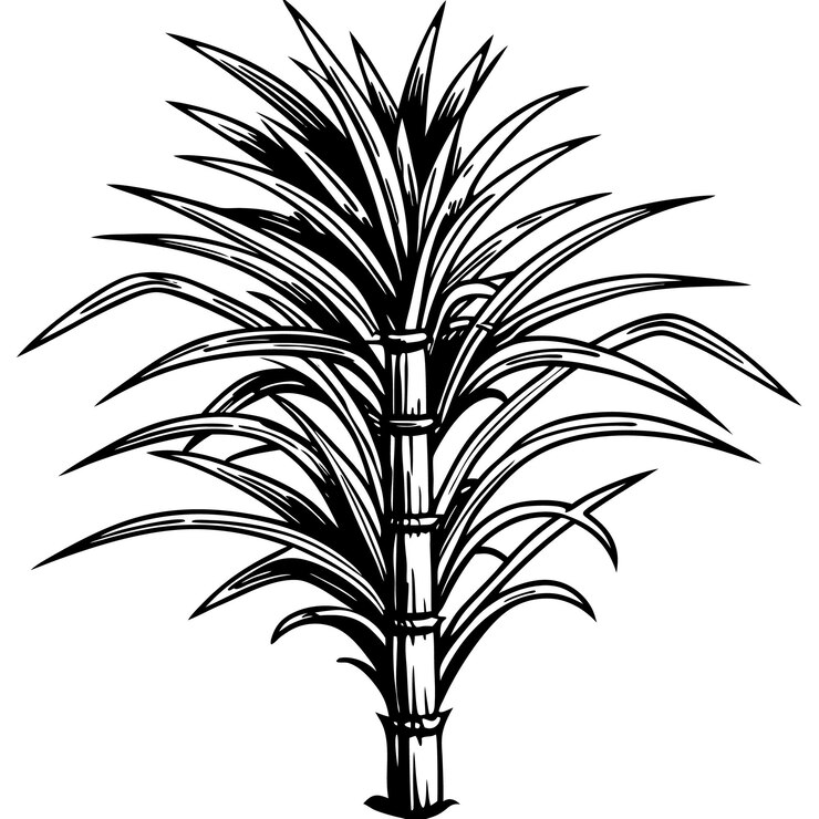 Vector un ícono detallado de caña de azúcar diseñado como un avatar de clipart perfecto para logotipos e ilustraciones vectoriales