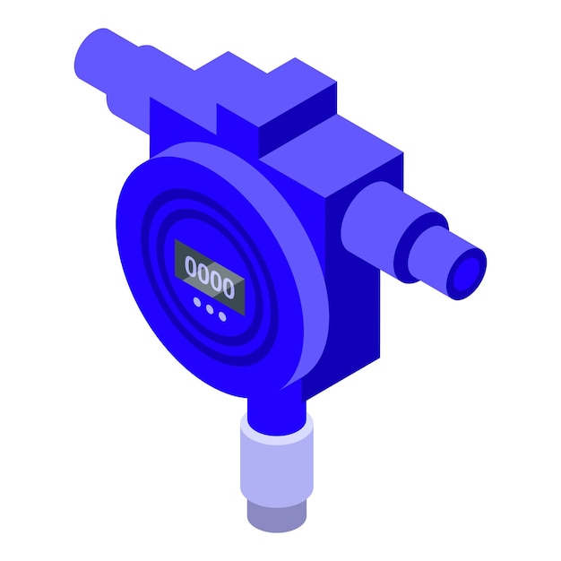 Icono de detector de gas azul vector isométrico Instrumento de medidor Monitor de inicio