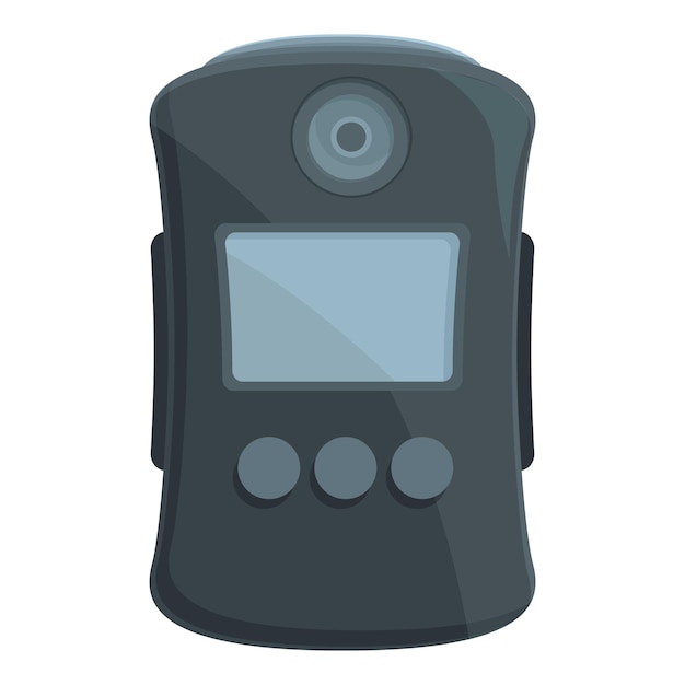 Icono de detector de gas negro vector de dibujos animados Dispositivo digital Prueba de seguridad
