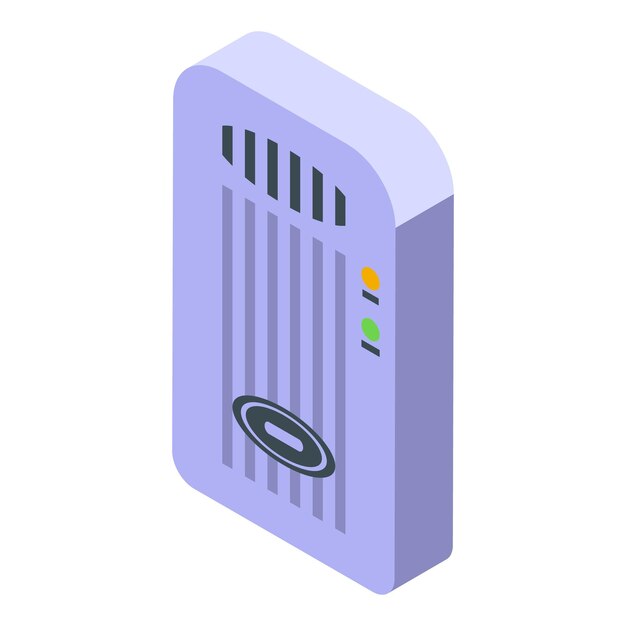 Icono de detector de gas de pared vector isométrico Instrumento medidor Monitor de humo