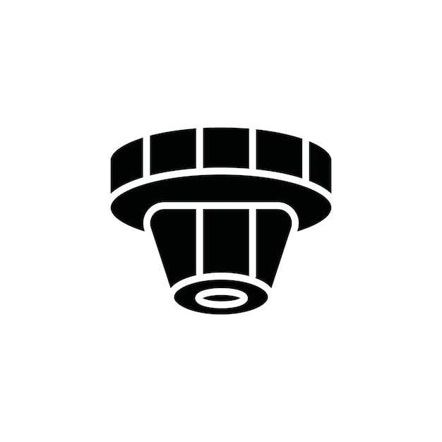 Icono del detector de humo Ilustración de línea delgada plana vectorial