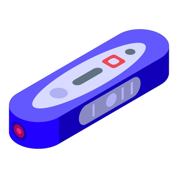 Icono de detector de moneda portátil vector isométrico Billete de dinero Máquina de negocios
