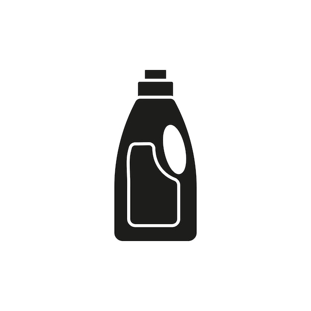 Icono de detergente líquido Conjunto de lavandería Limpieza de jabón Botella de tela Símbolo vectorial en un estilo negro lleno y delineado Signo de limpiador eficiente