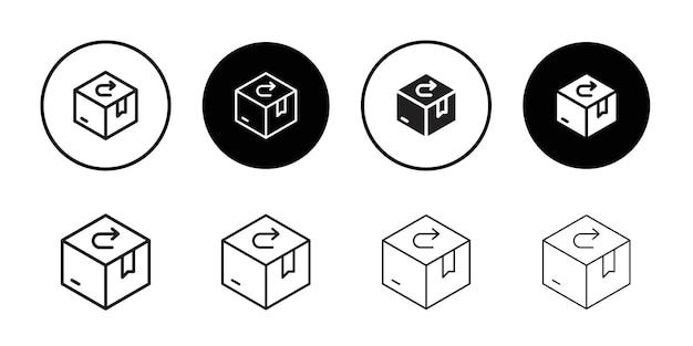 Icono de devolución de la compra Conjunto de logotipos de arte de línea
