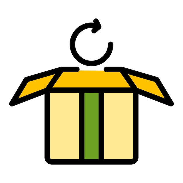 Icono de devolución de compra Contorno Icono de vector de devolución de compra para diseño web aislado en color de fondo blanco plano