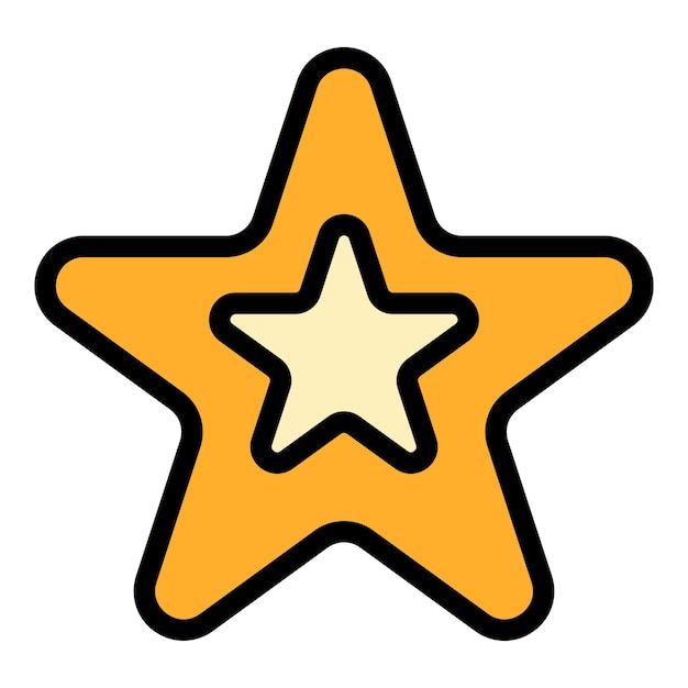 Icono de devolución de efectivo de estrella Contorno de icono de vector de devolución de efectivo de estrella color plano aislado