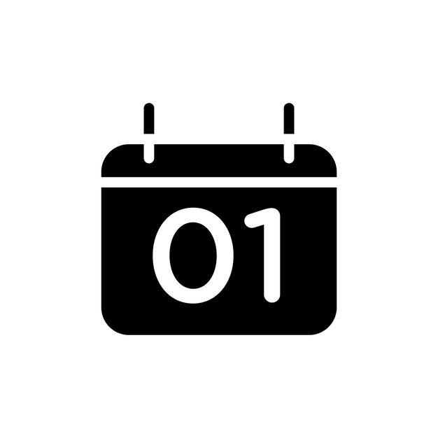 Icono de día del calendario aislado sobre fondo blanco