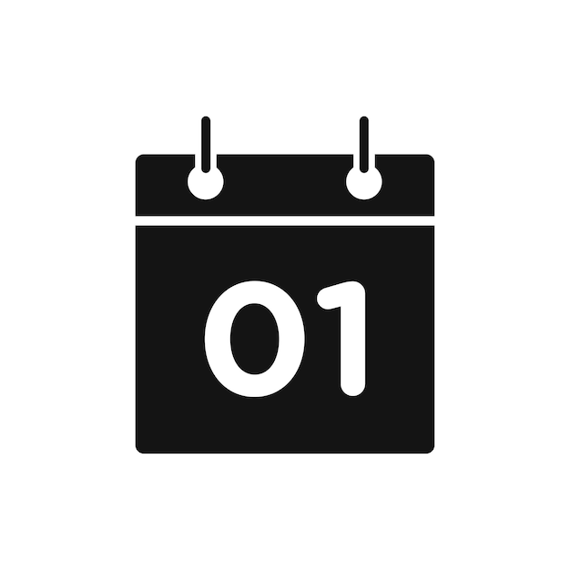 Icono de día del calendario aislado sobre fondo blanco