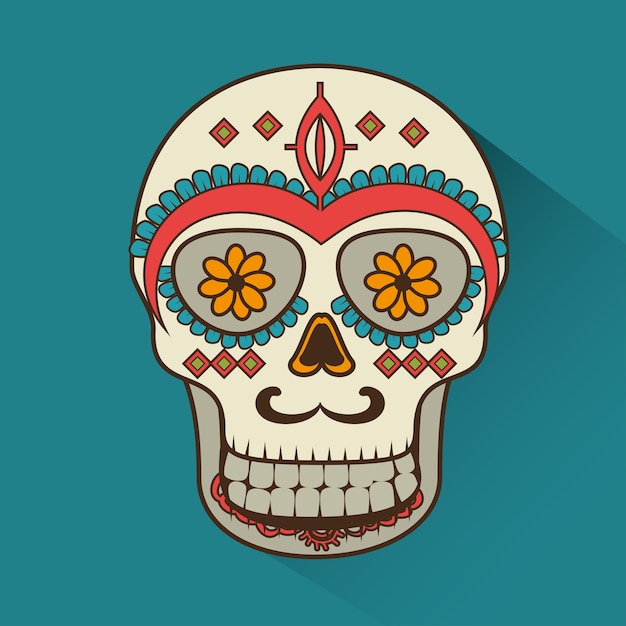 Icono día del diseño mexicano muerto