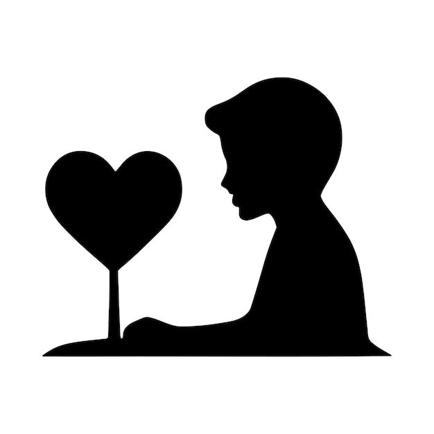 Icono del día de San Valentín Ilustración vectorial de la silueta de San Valentine