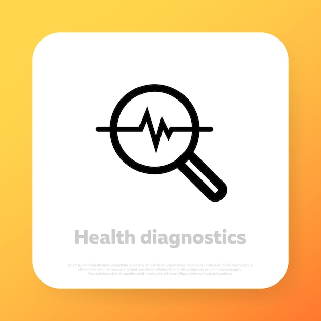 Icono de diagnóstico de salud. concepto de salud. Icono de línea vectorial para negocios y publicidad