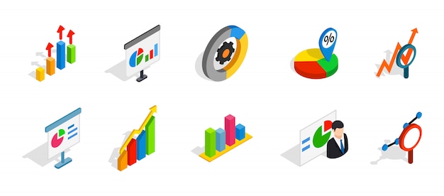 Vector icono del diagrama fijado en el fondo blanco