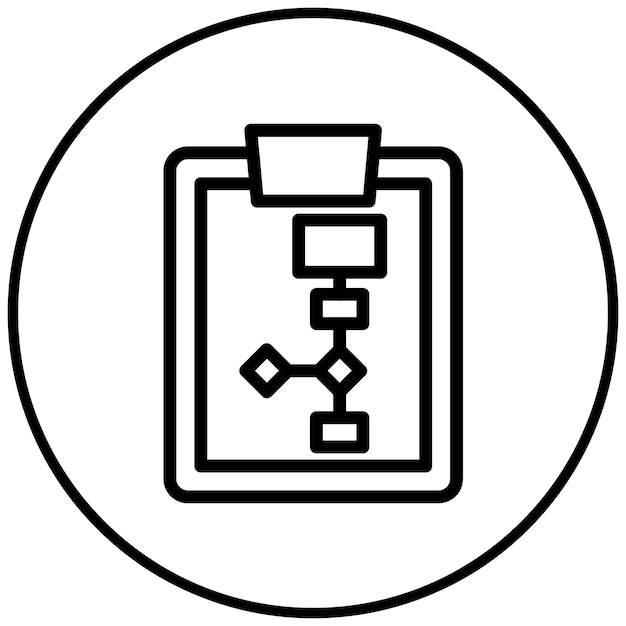 Icono del diagrama de flujo del proceso