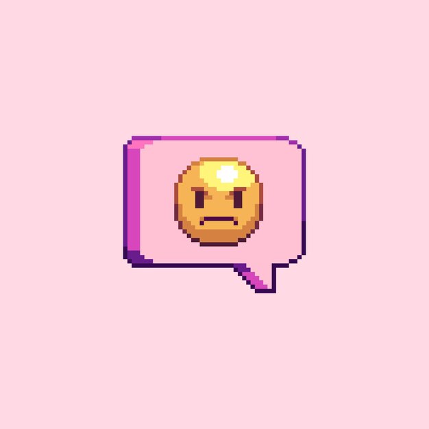 icono de diálogo de emoji de arte de píxeles