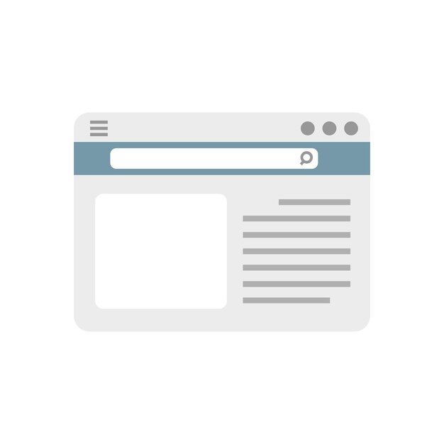 Vector icono de diálogo del navegador pantalla web vectorial plana pestaña del sitio web aislada