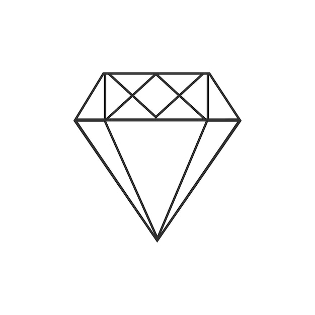 Icono de diamante aislado sobre fondo blanco Ilustración vectorial