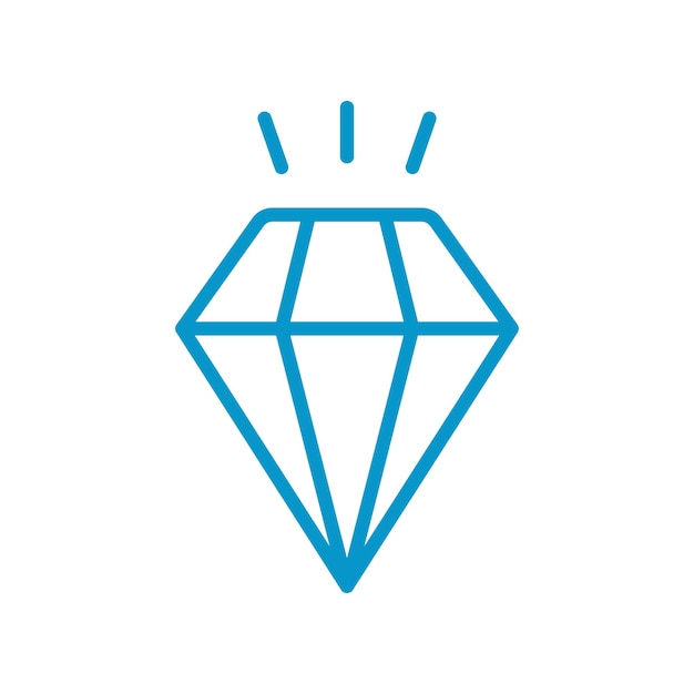 Icono de diamante de joyería una ilustración vectorial meticulosamente elaborada con facetas geométricas afiladas líneas limpias y un diseño brillante