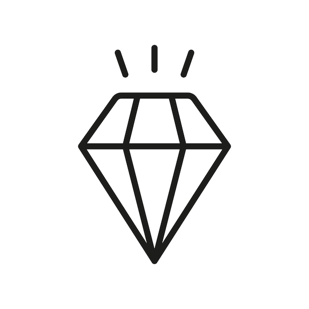 Icono de diamante de joyería una ilustración vectorial meticulosamente elaborada con facetas geométricas afiladas líneas limpias y un diseño brillante