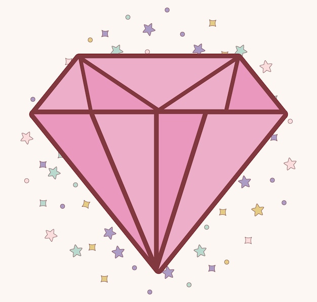 Vector icono de diamante rosa