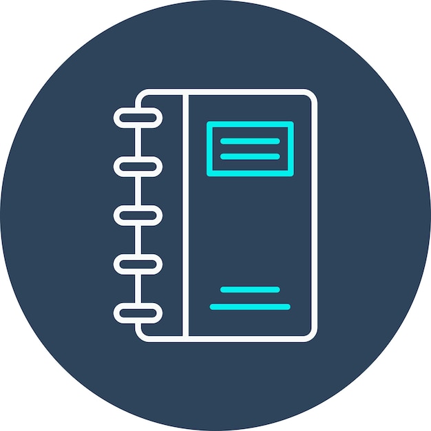 El icono del diario vectorial se puede usar para el conjunto de iconos de la biblioteca