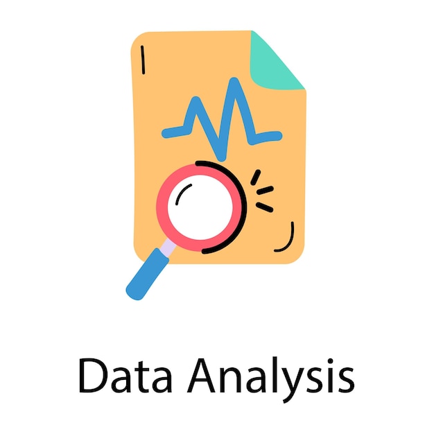 Icono dibujado a mano de análisis de datos