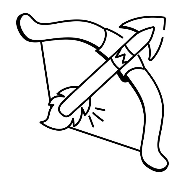 Un icono dibujado a mano de un arco de flecha
