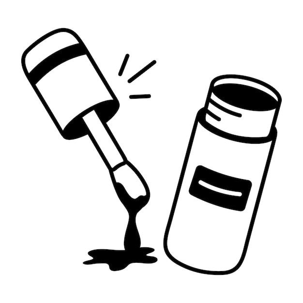 Un icono dibujado a mano de brillo para los labios