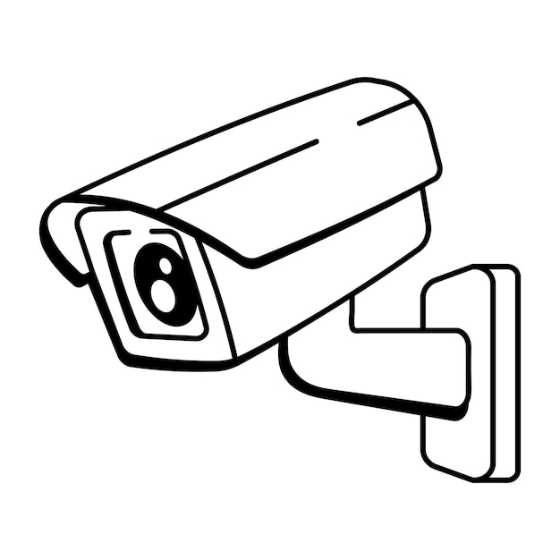 Un icono dibujado a mano de una cámara de CCTV