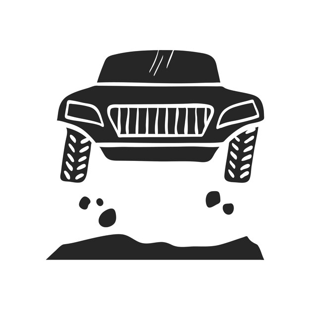 Icono dibujado a mano coche de rally