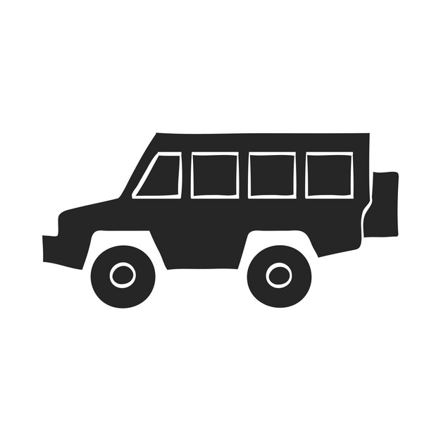 Icono dibujado a mano de coche todo terreno