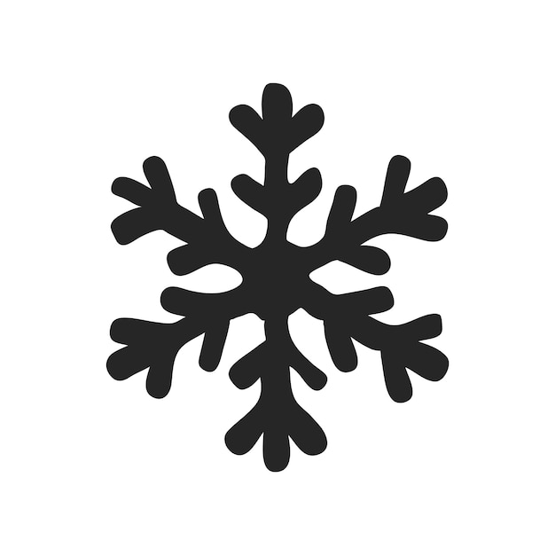 Icono dibujado a mano copos de nieve