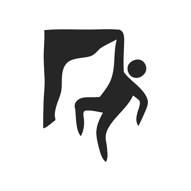 Icono dibujado a mano Escalada en roca