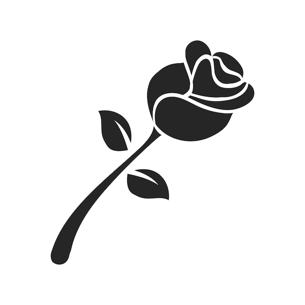 Icono dibujado a mano Flor de rosa