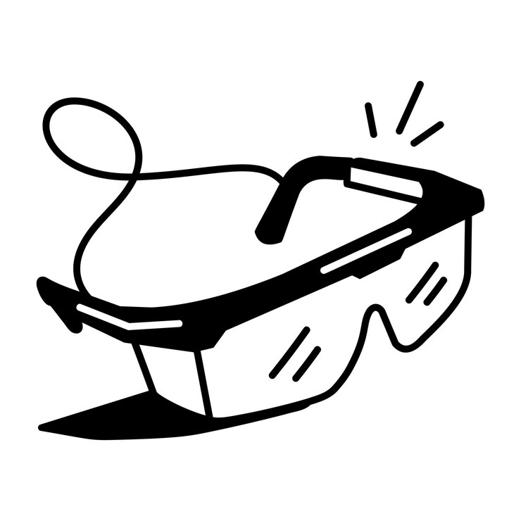 Vector un icono dibujado a mano de gafas de seguridad