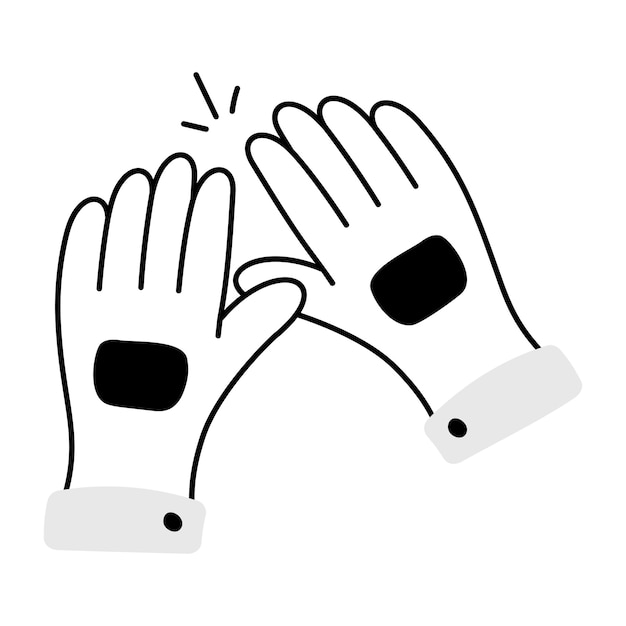 Icono dibujado a mano de guantes de limpieza