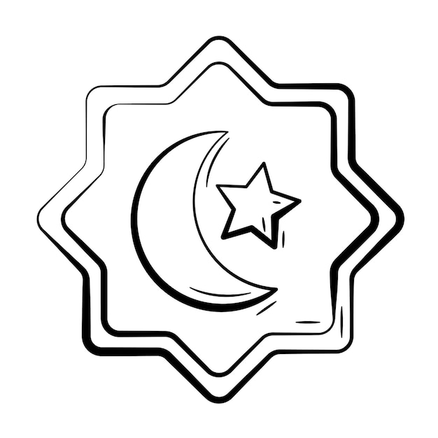 Icono dibujado a mano de la luna creciente xAOutline Doodle Colecciones de iconos islámicos