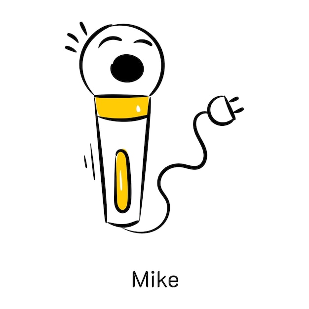El ícono dibujado a mano de mike está disponible para uso premium