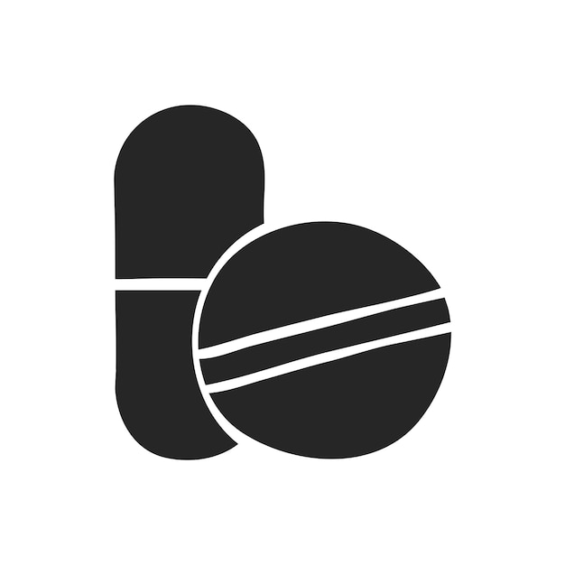 Icono dibujado a mano pastillas