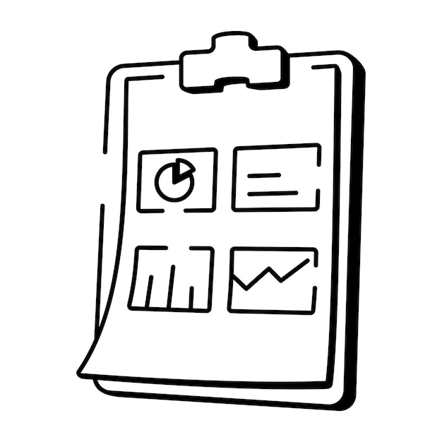 Un icono dibujado a mano que muestra un informe de datos