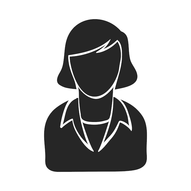 Icono dibujado a mano Recepcionista mujer