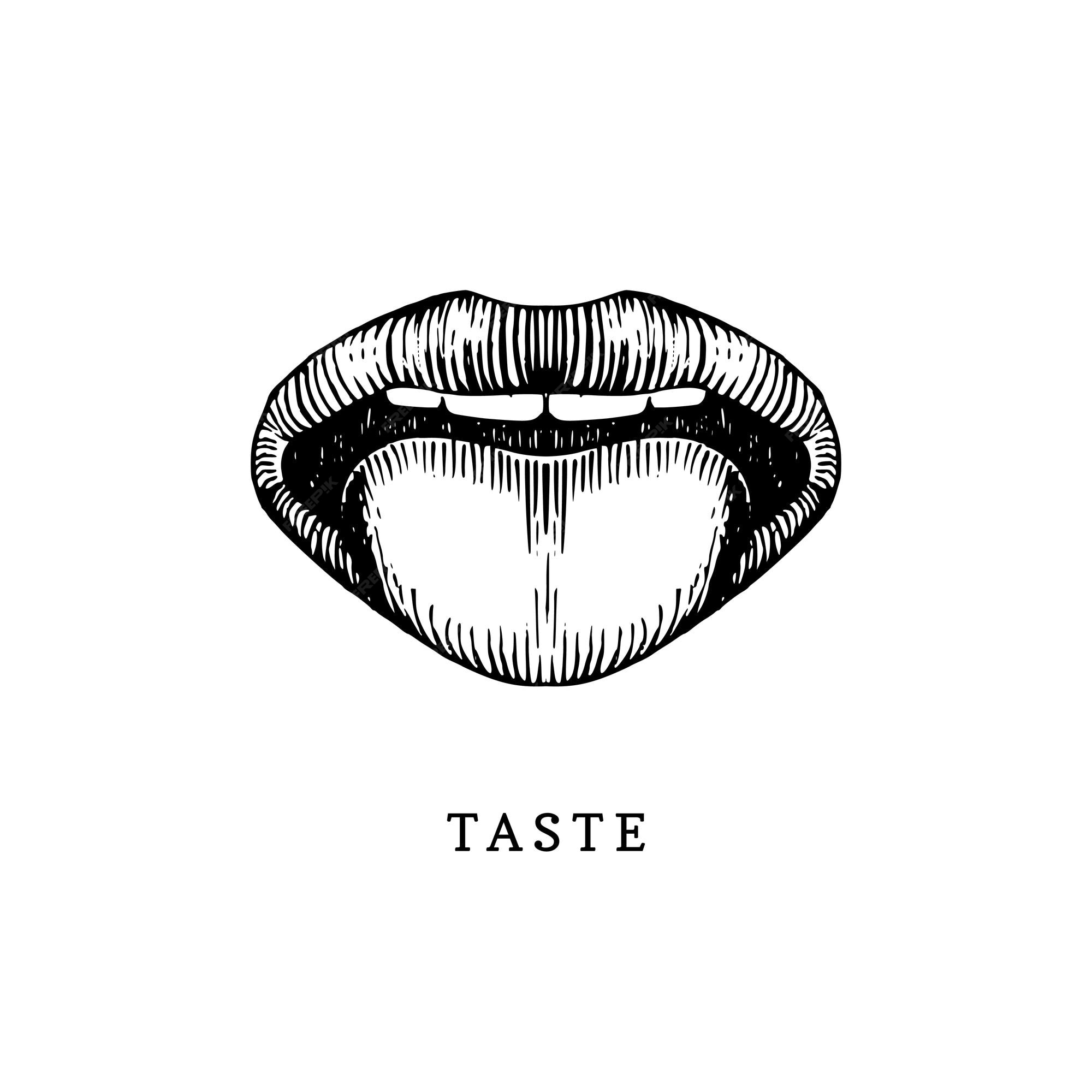 Icono dibujado a mano del sentido del gusto humano en estilo grabado. ilustración de vector de boca y lengua. | Vector Premium Icono dibujado a mano del sentido del gusto humano en estilo grabado. ilustración de vector de boca y lengua. | Vector Premium