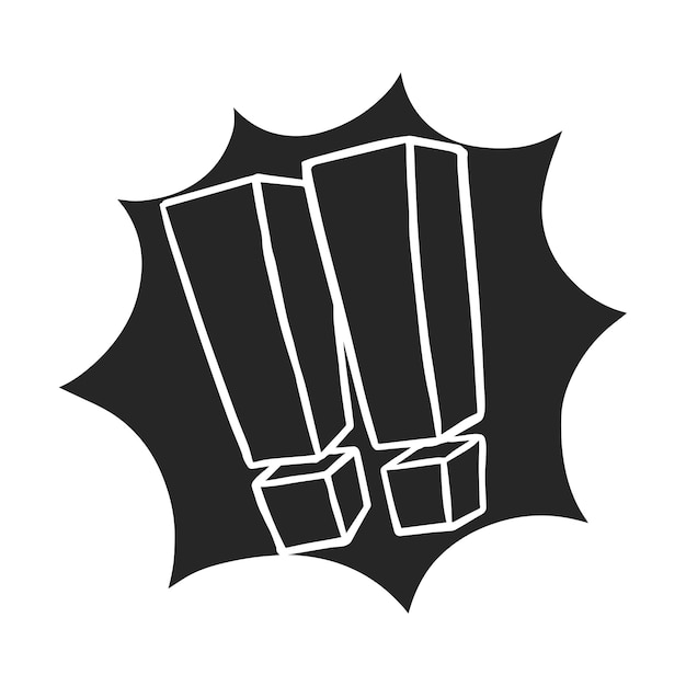 Ícono dibujado a mano con signo de exclamación