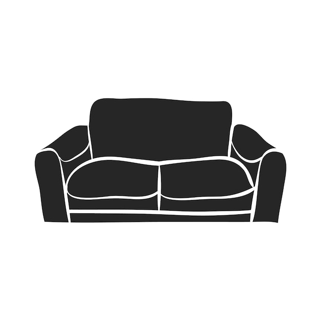 Icono dibujado a mano sofá