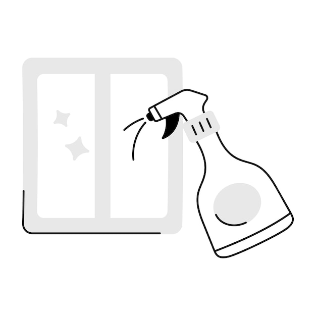 Icono dibujado a mano de spray de limpieza