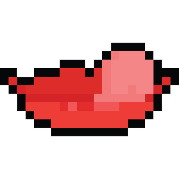 El icono del dibujo animado de pixel art que lame el labio de la boca