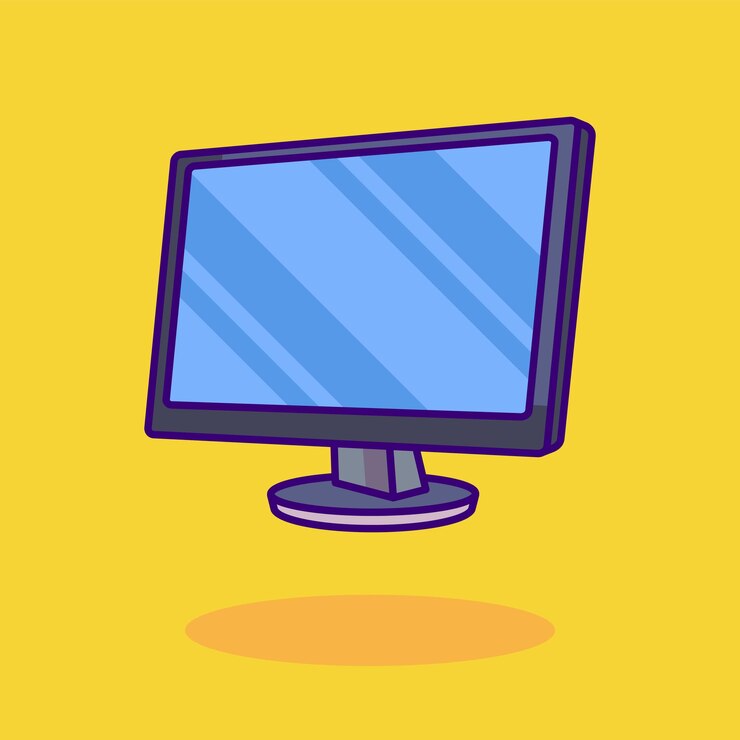 Icono de dibujo animado vectorial de monitor Lcd Ilustración del concepto de icono de objeto de hardware de computadora