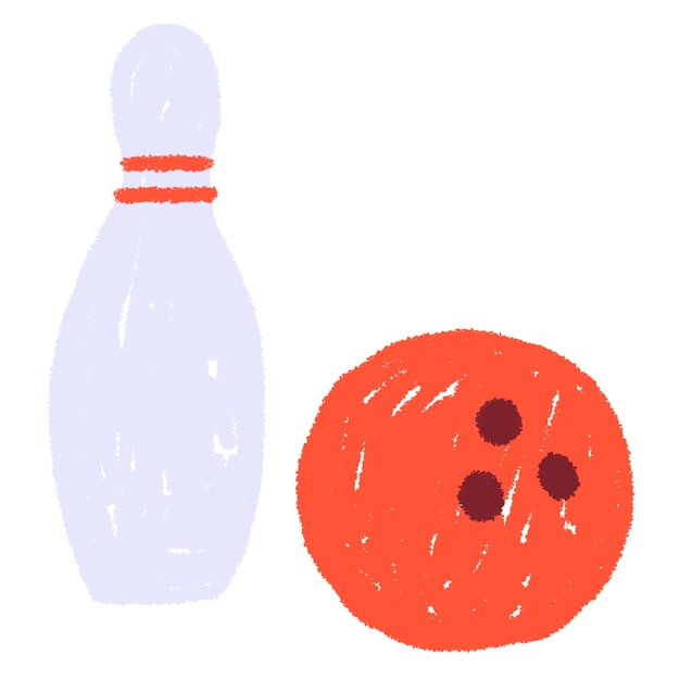 icono de dibujo de línea símbolo de dibujos animados lindo deporte boliche salud