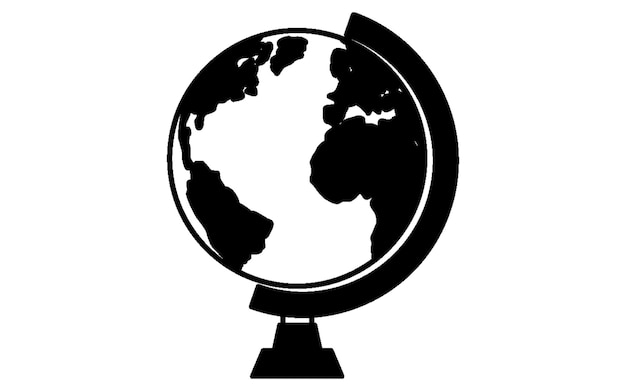 Un icono de dibujo de línea simple de un icono de globo